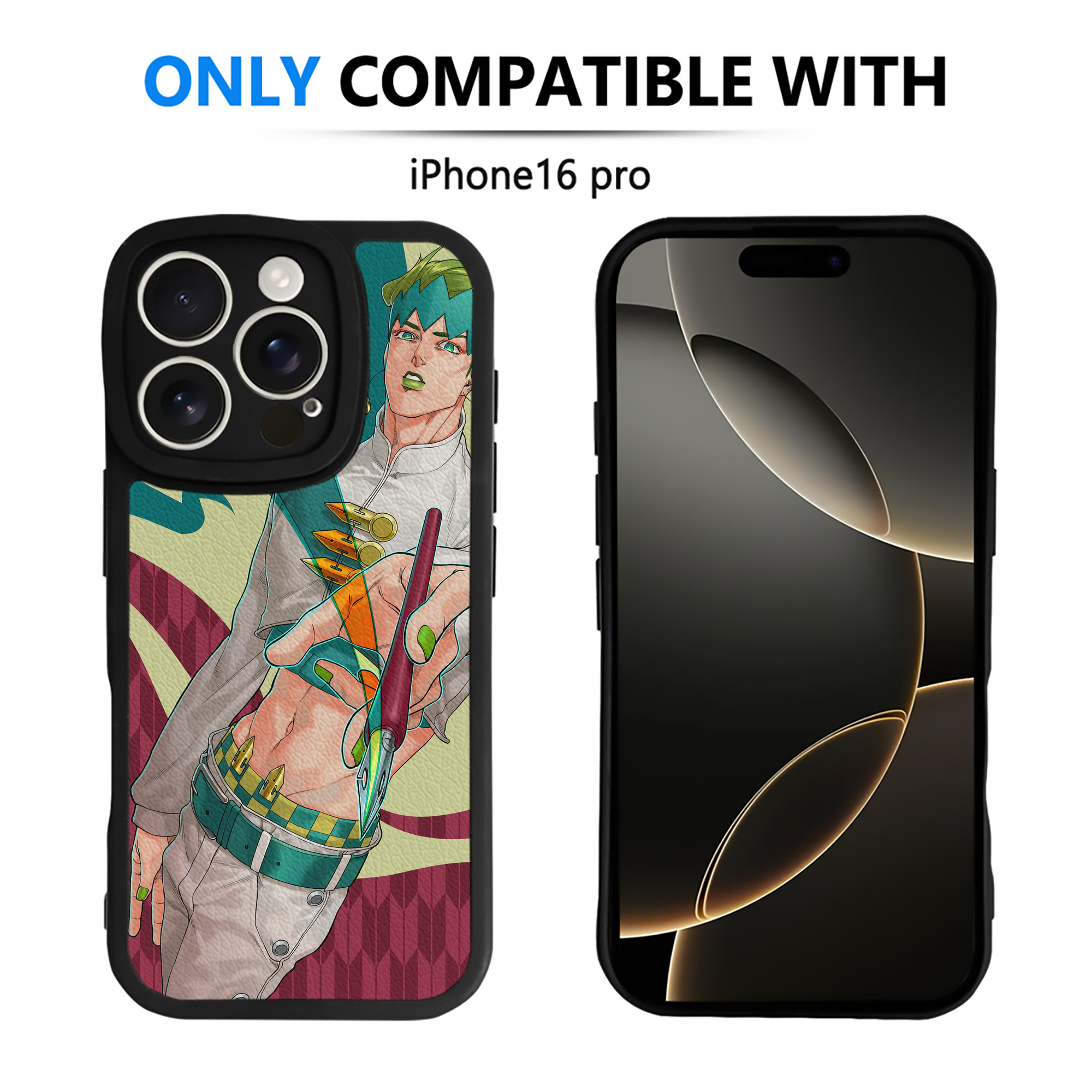 （画像用） ジョジョの奇妙な冒険 JoJo's Bizarre Adventure 【iPhone 16シリーズ対応】シリコンスマホケース（レザー調） 材質：シリコン